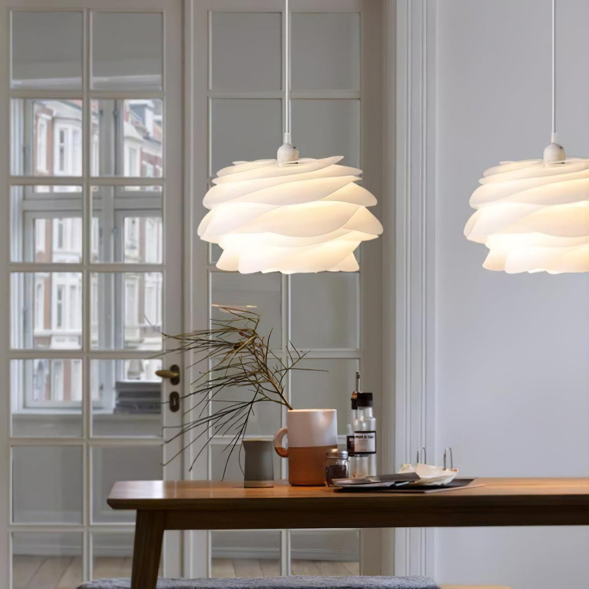 Adriora Lampe suspendue en PVC motif rose floral superposé romantique
