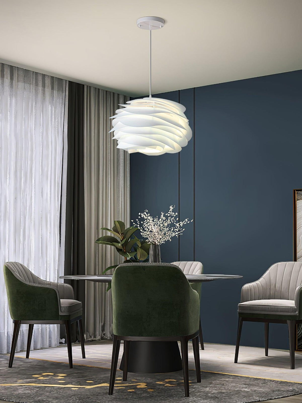 Adriora Lampe suspendue en PVC motif rose floral superposé romantique