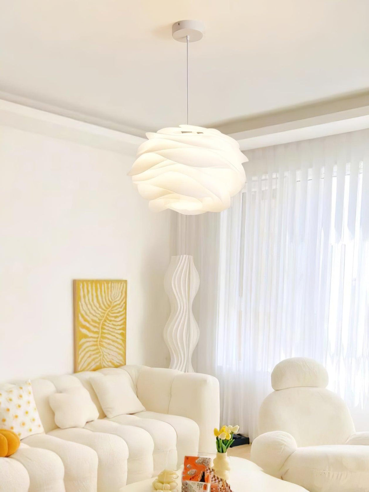 Adriora Lampe suspendue en PVC motif rose floral superposé romantique