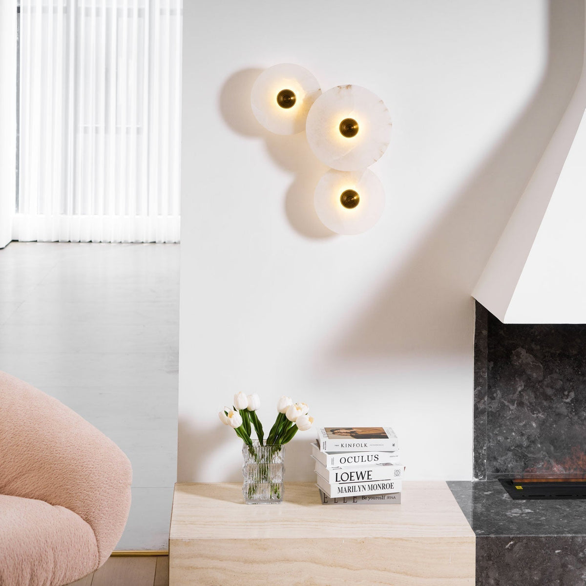 Tirixel Plafonnier Minimaliste en Albâtre-Cielum