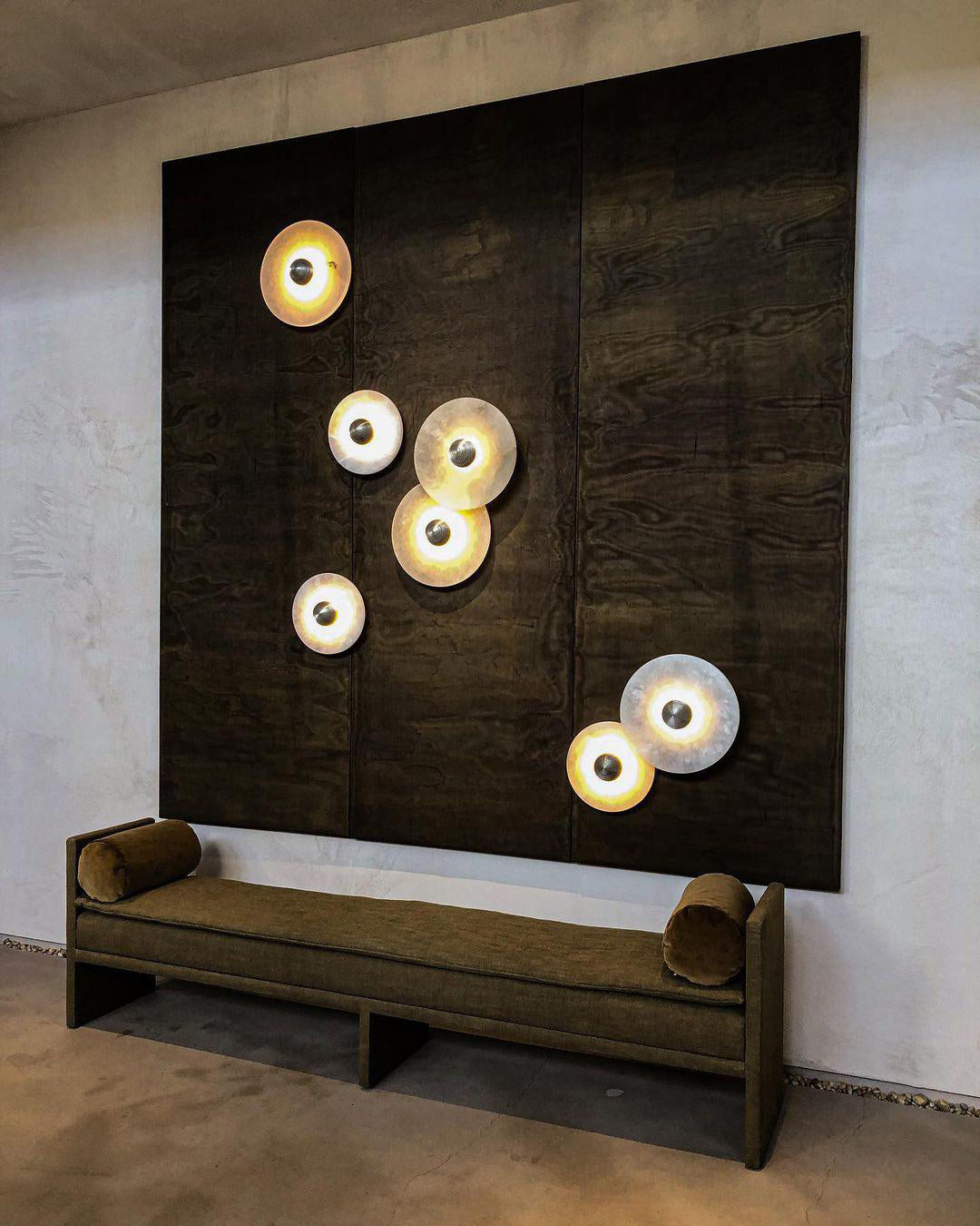 Apollo Round Alabaster Wall Lamp-Neutral Decor