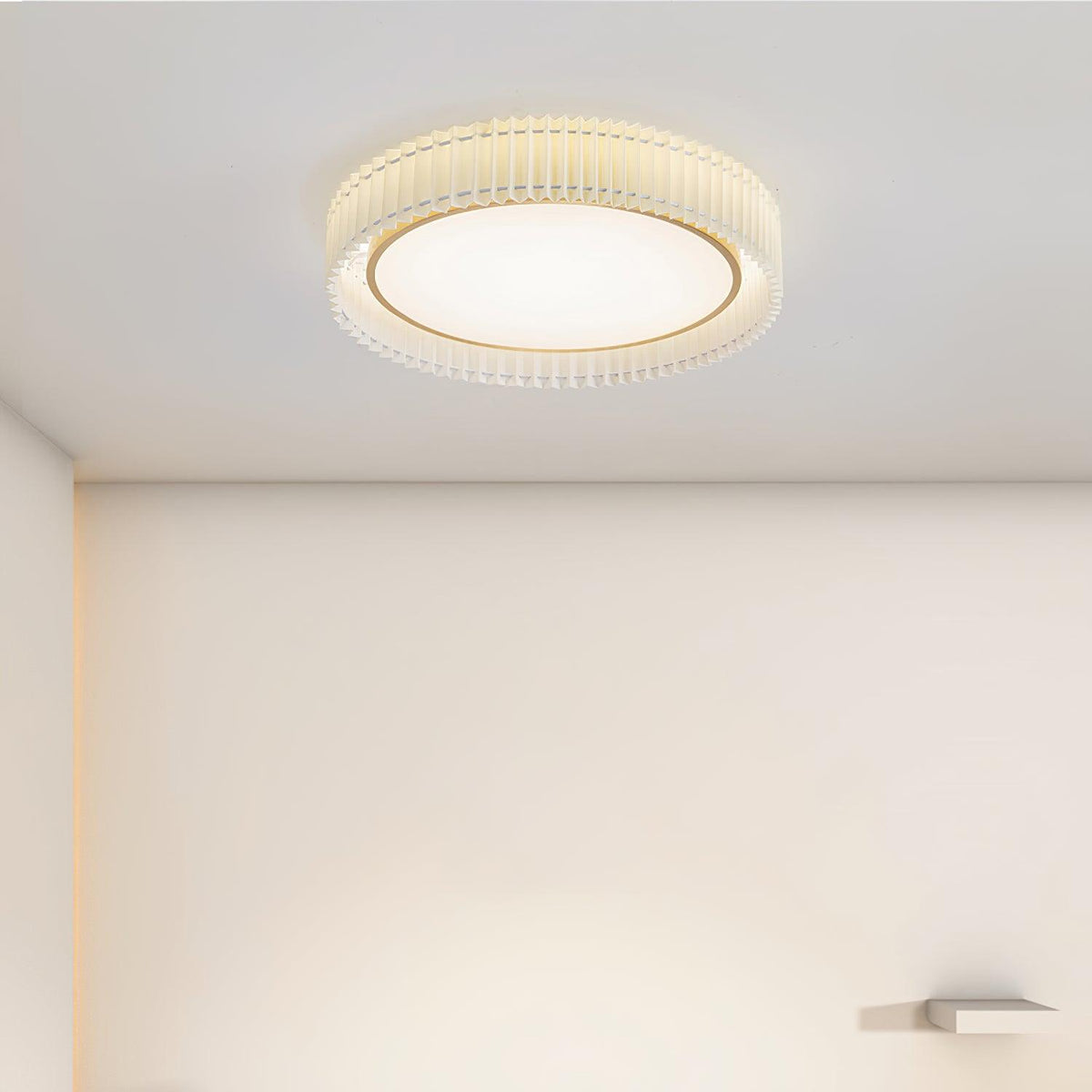 Erixel Plafonnier Ronde Plissée en Tissu-Cielum
