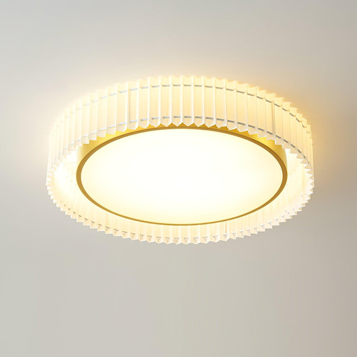 Erixel Plafonnier Ronde Plissée en Tissu-Cielum