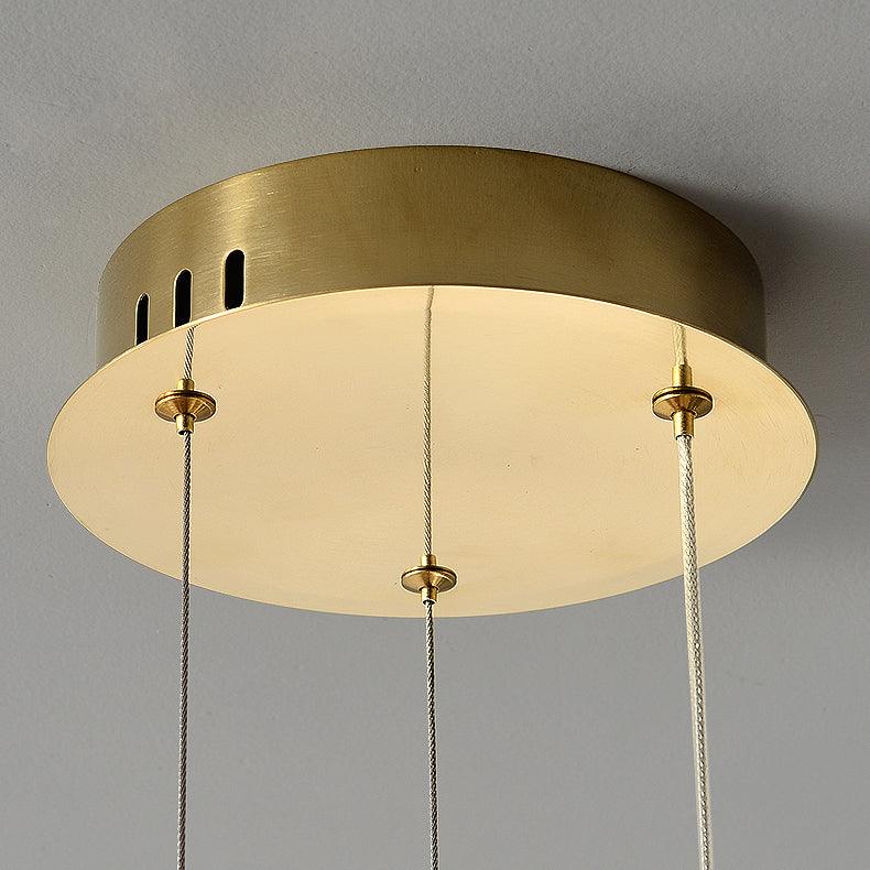 Adrius Lustre Rond en Anneau Cristal Doré LED