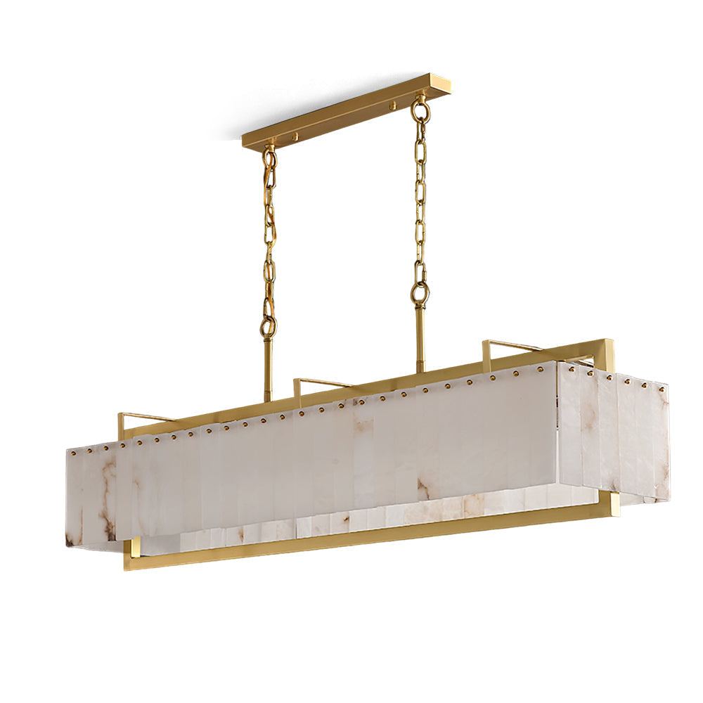 Ruben Chandelier Alabaster Rectangular Luxe-Neutral Decor