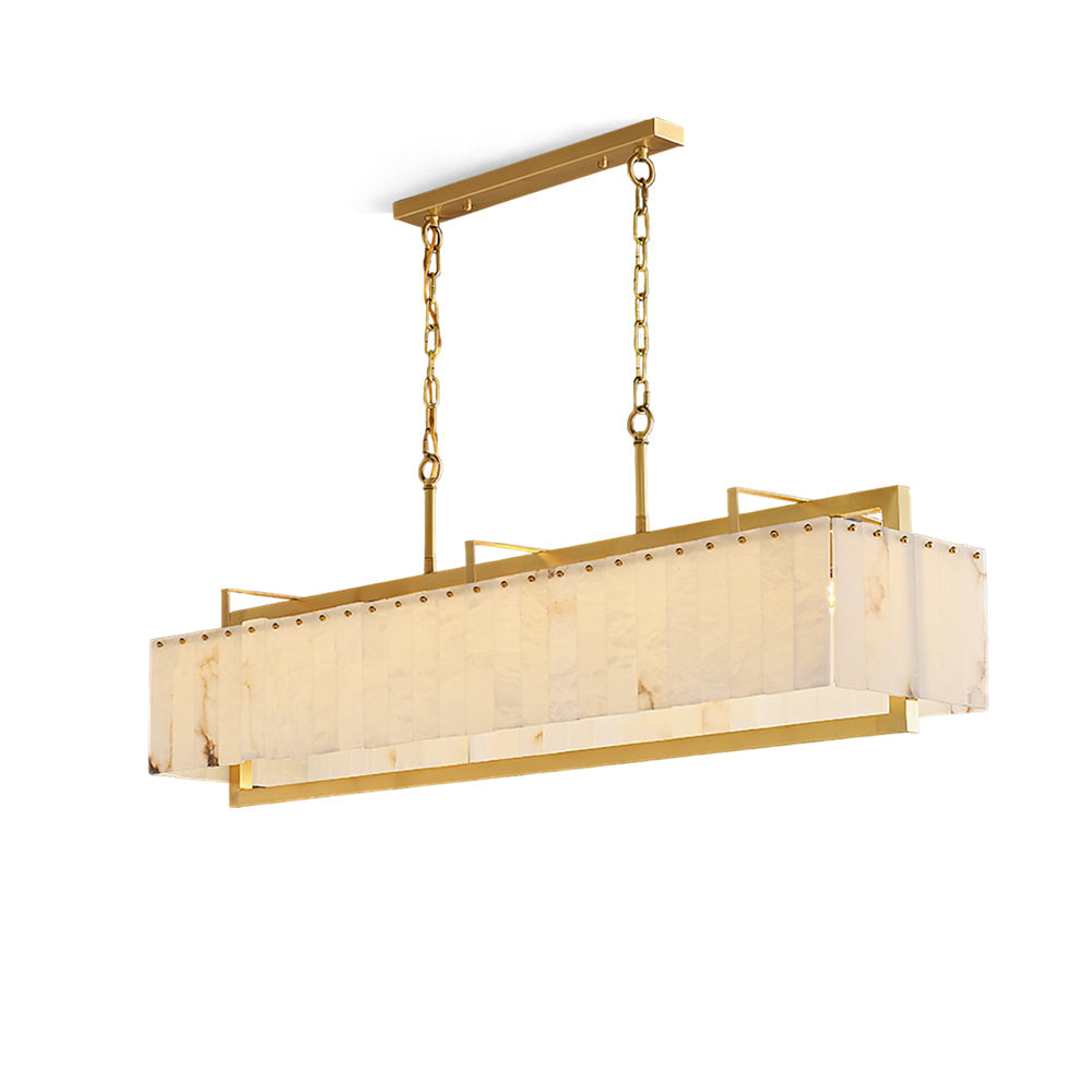 Ruben Chandelier Alabaster Rectangular Luxe-Neutral Decor