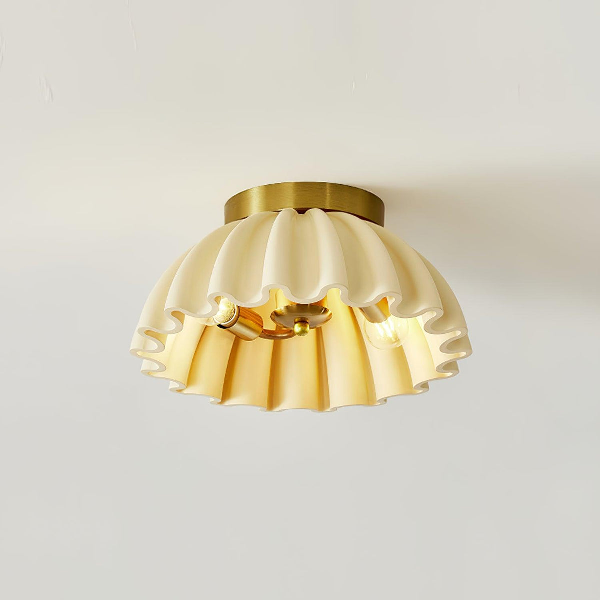 Ceiling Light HDPE Ruffle Canopy Metal Body Modern Minimalist-Neutral Decor