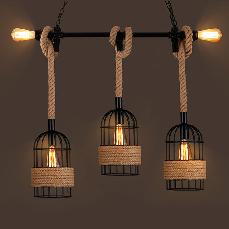 Epoch Suspension LED Rétro en Métal Noir Pour Café/Bar/Salle à Manger