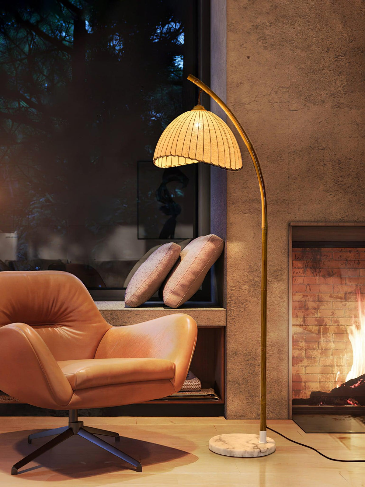 Liveno Lampadaire Minimaliste en Marbre