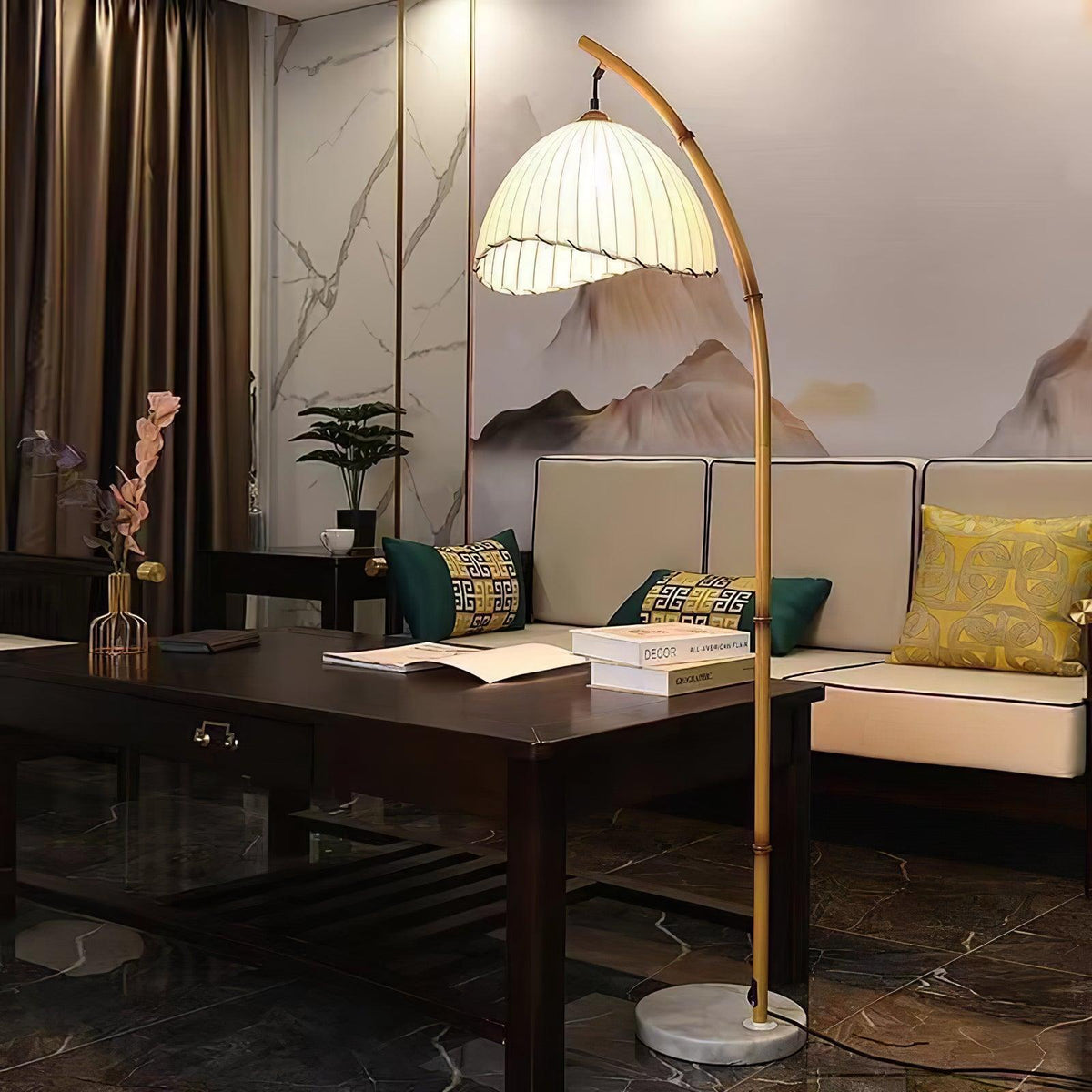 Liveno Lampadaire Minimaliste en Marbre