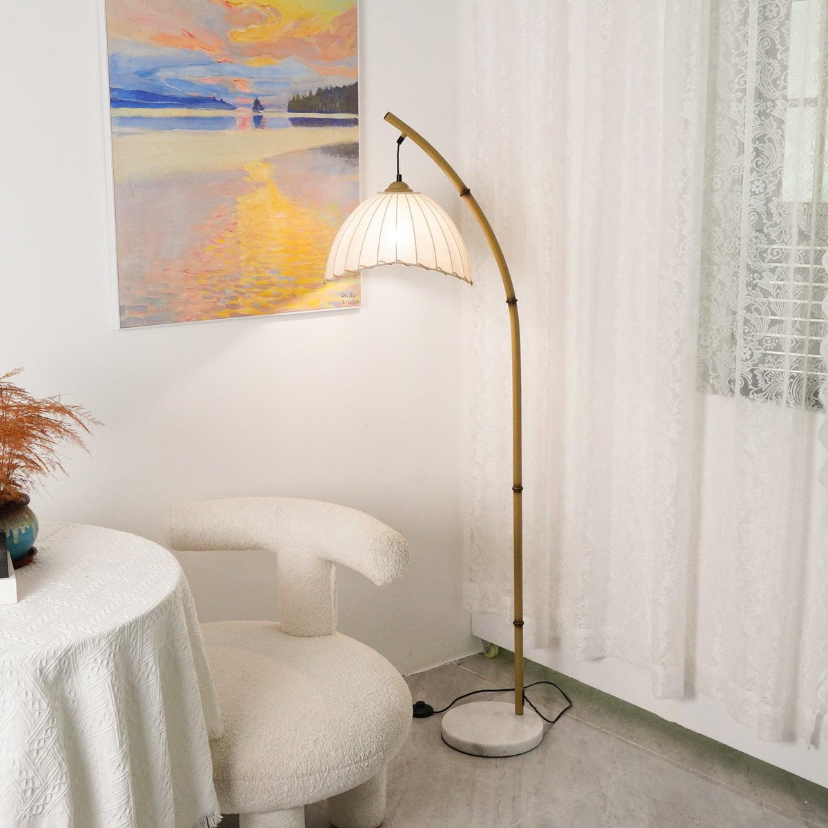Liveno Lampadaire Minimaliste en Marbre