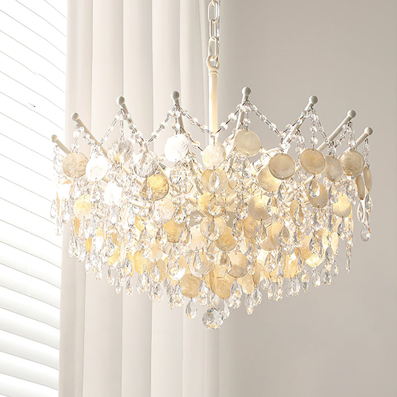 The Sasha Chandelier shown from below, highlighting its tiered design.