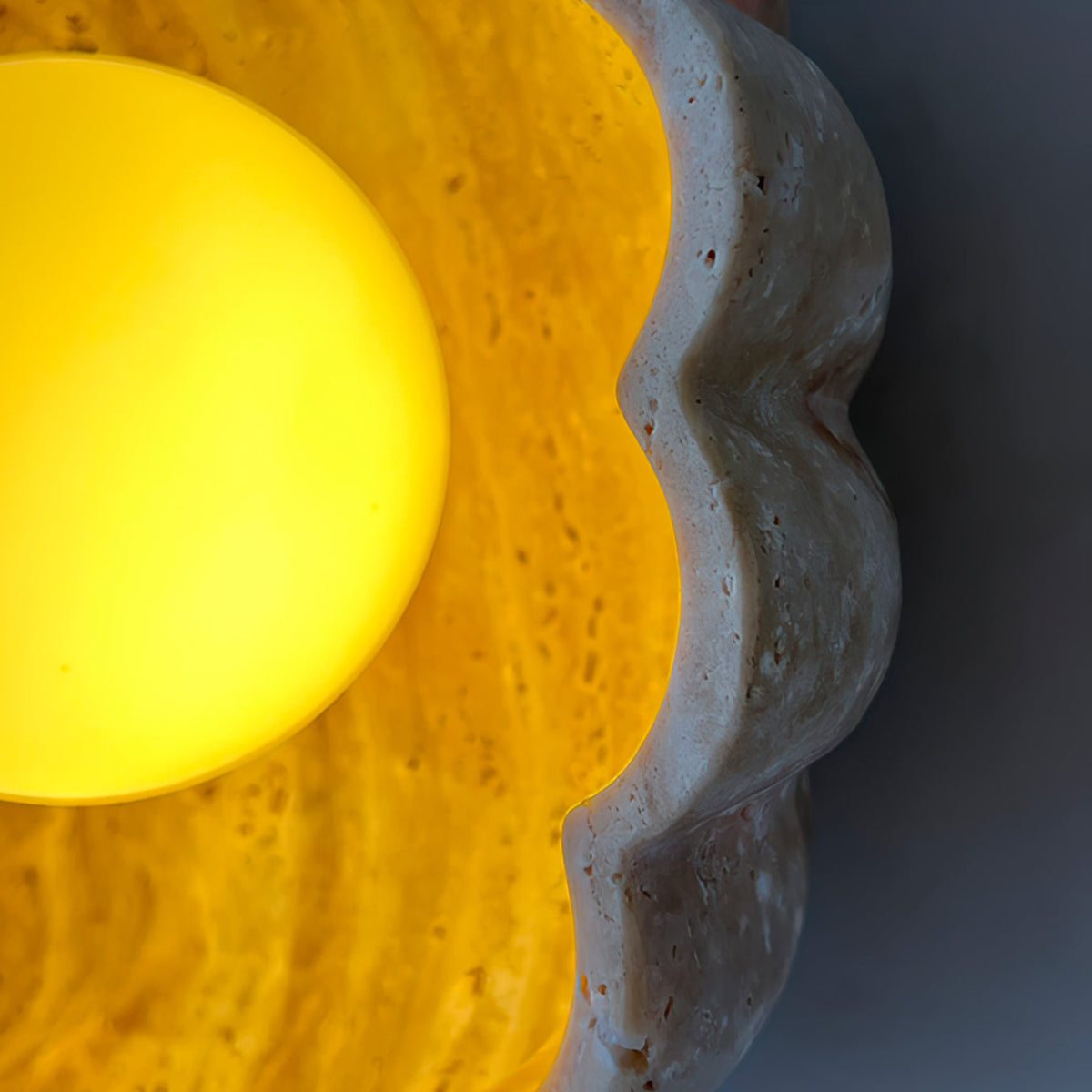 Ritta Flower Wall Lamp Yellow Travertine-Neutral Decor
