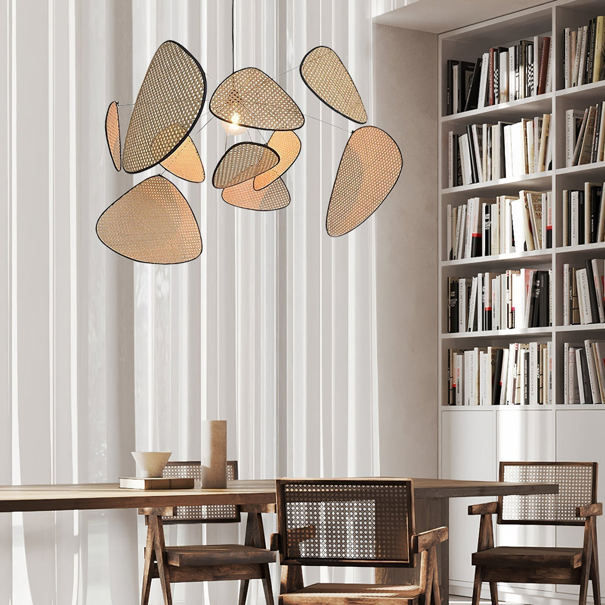 Lostel Lustre Écran Cannage Suspension Rétro-Cielum