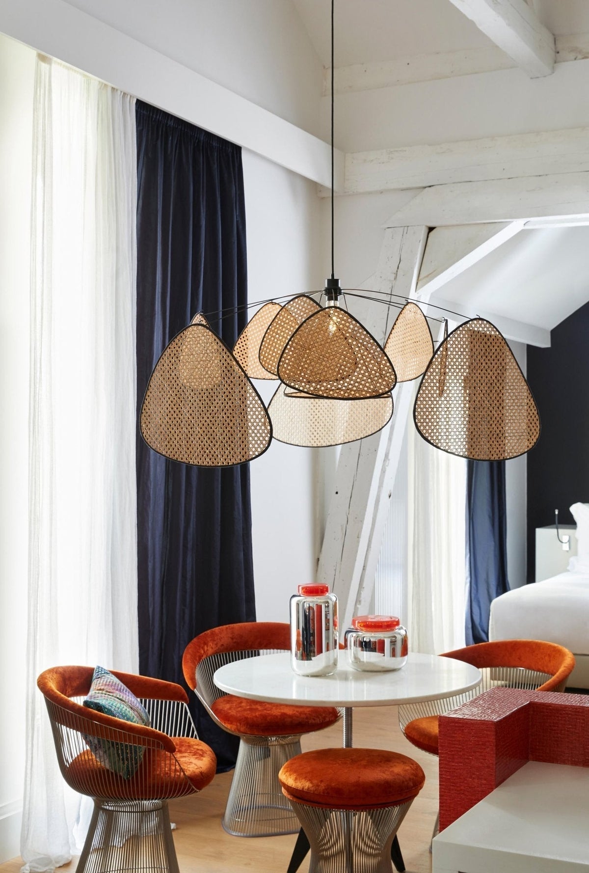Lostel Lustre Écran Cannage Suspension Rétro-Cielum