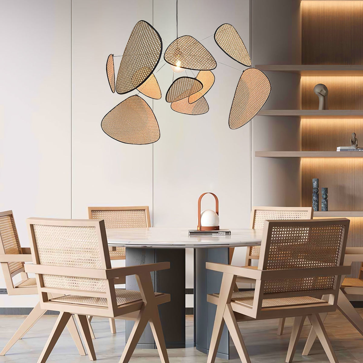 Lostel Lustre Écran Cannage Suspension Rétro-Cielum