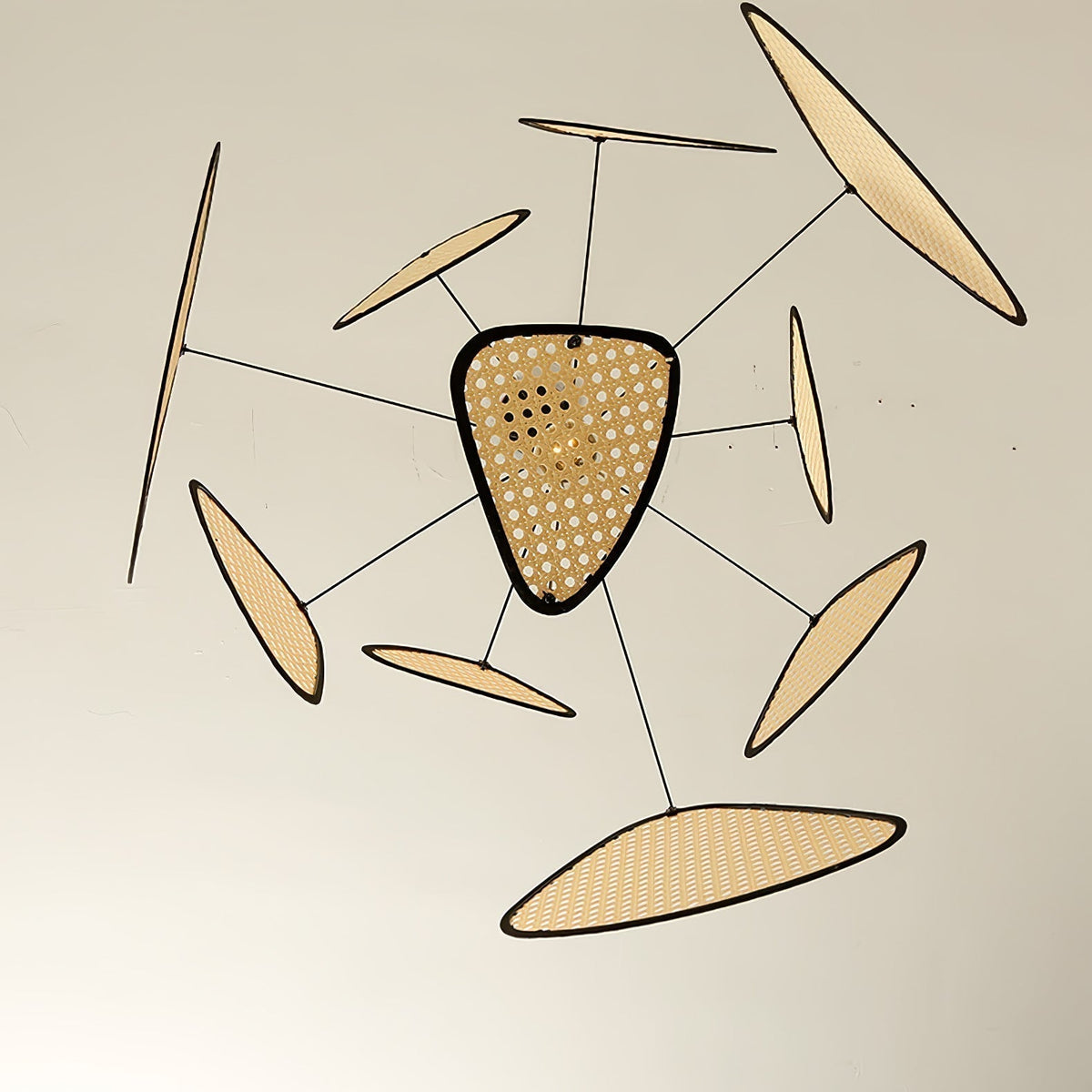 Lostel Lustre Écran Cannage Suspension Rétro-Cielum