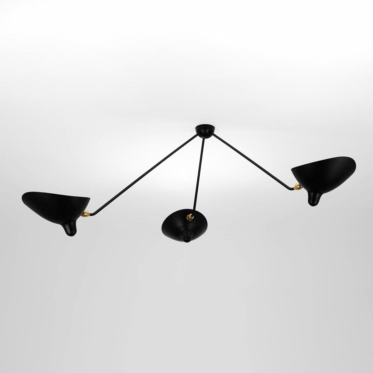 Rixor Plafonnier Trois Bras Noir Sculptural-Cielum