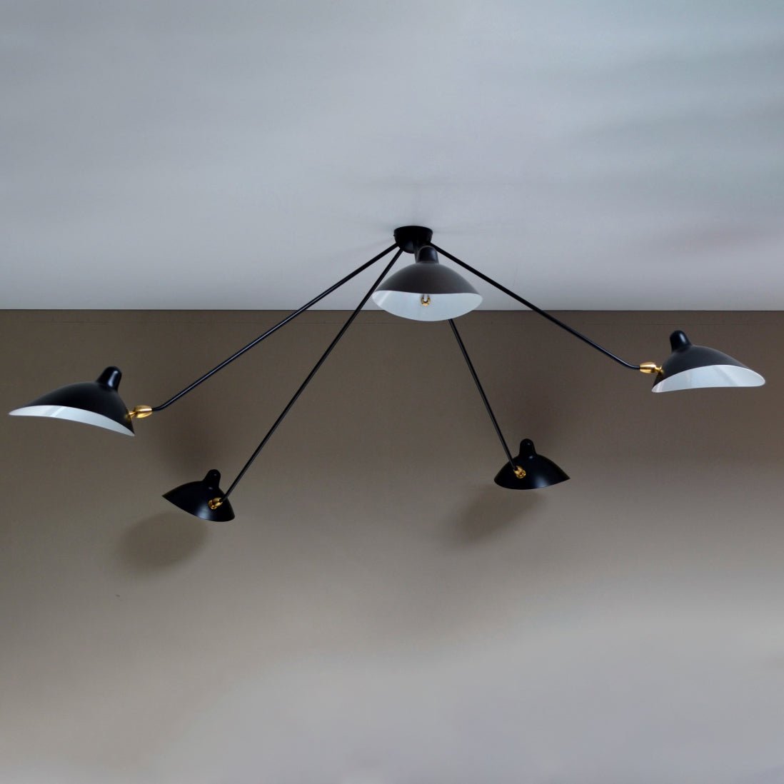 Rixor Plafonnier Trois Bras Noir Sculptural-Cielum