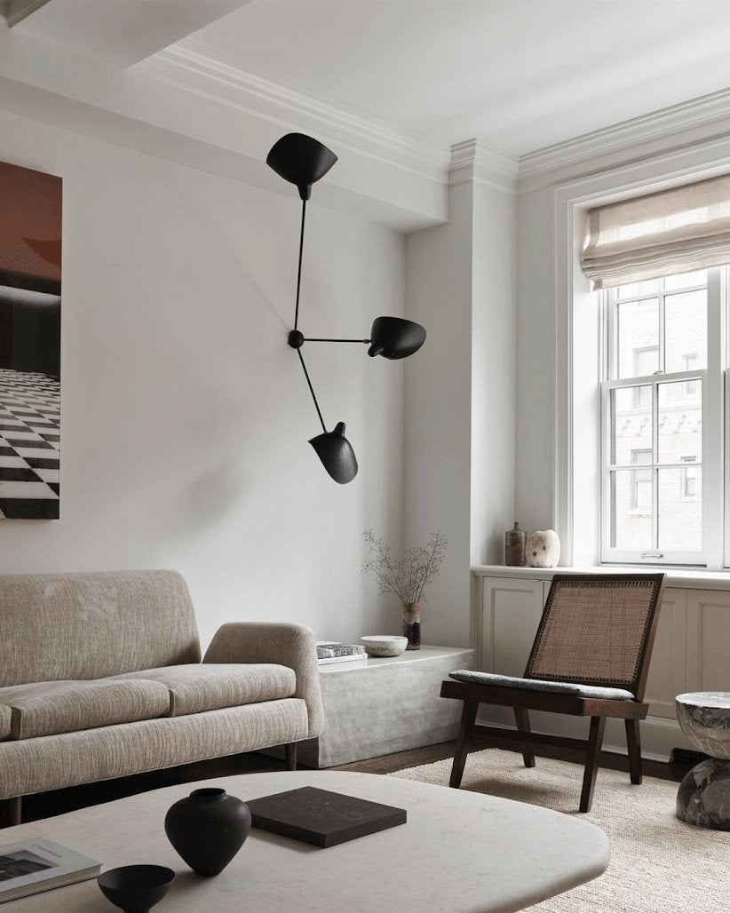 Rixor Plafonnier Trois Bras Noir Sculptural-Cielum