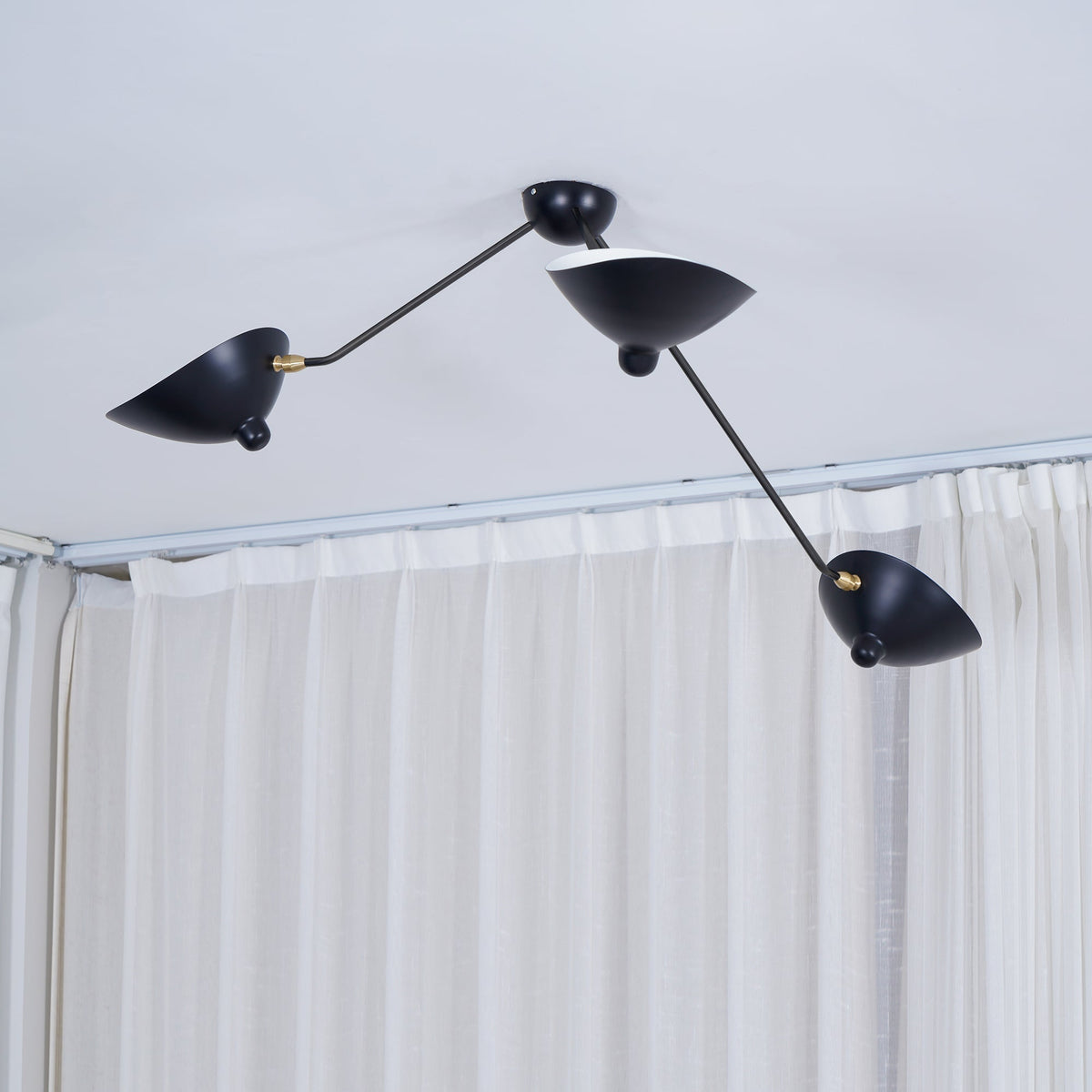 Rixor Plafonnier Trois Bras Noir Sculptural-Cielum