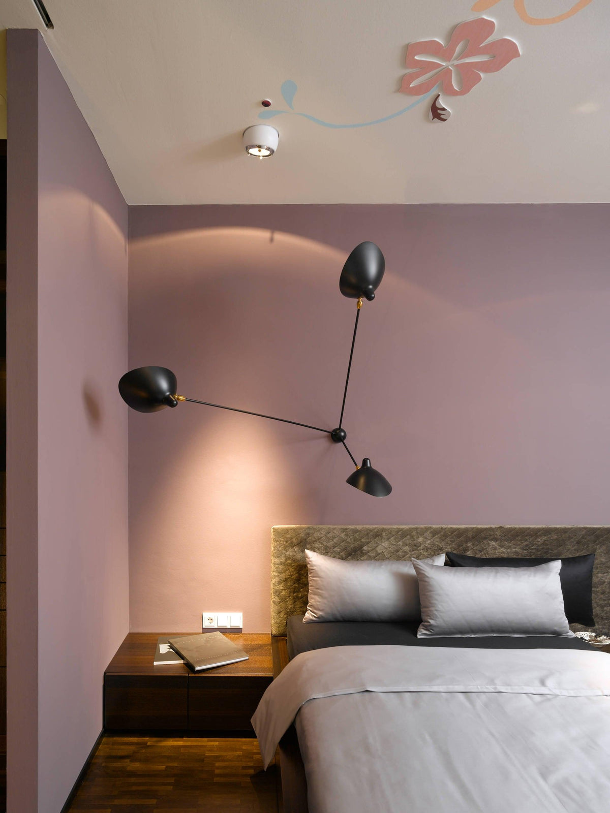 Rixor Plafonnier Trois Bras Noir Sculptural-Cielum