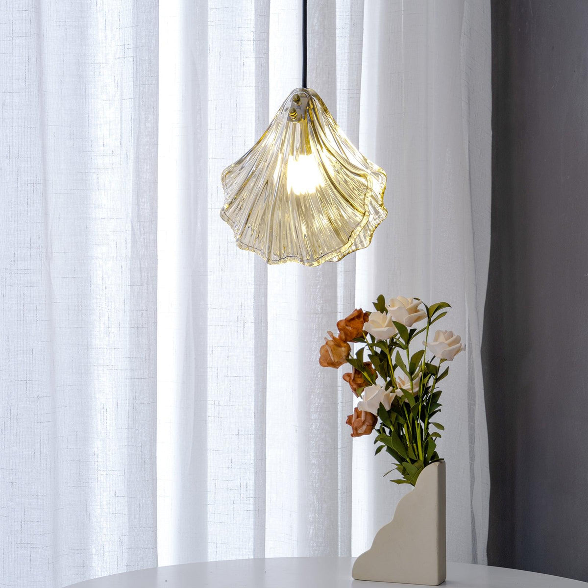 Seloq Suspension en Verre Coquillage Artistique Élégante-Cielum