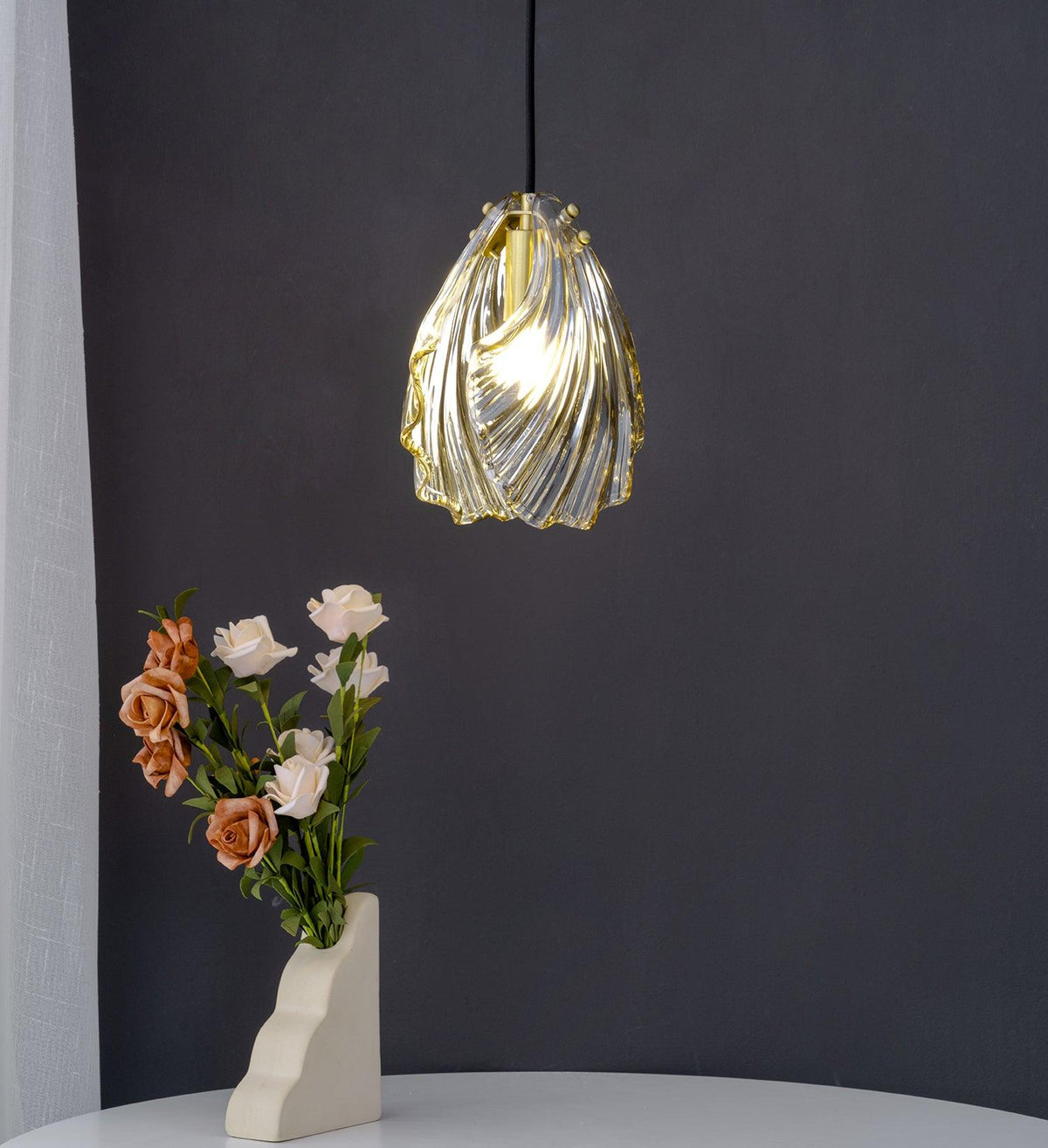 Seloq Suspension en Verre Coquillage Artistique Élégante-Cielum