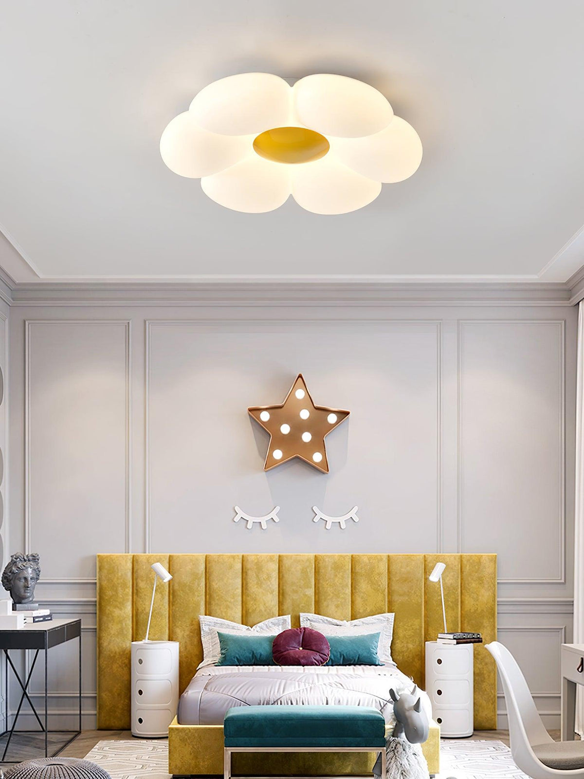 Rivi Plafonnier Fleur à Six Pétales pour Chambre d'Enfant-Cielum