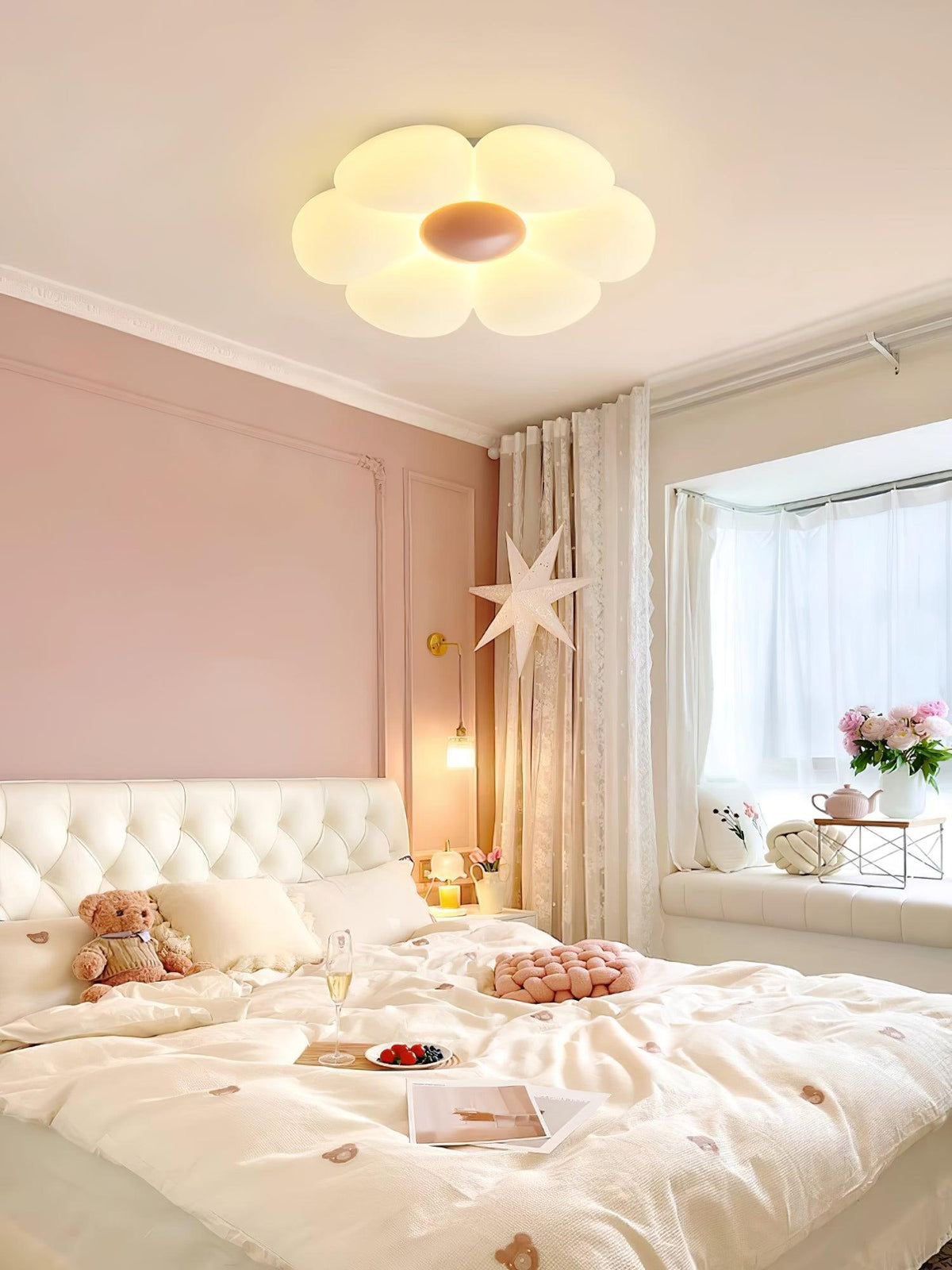 Rivi Plafonnier Fleur à Six Pétales pour Chambre d'Enfant-Cielum