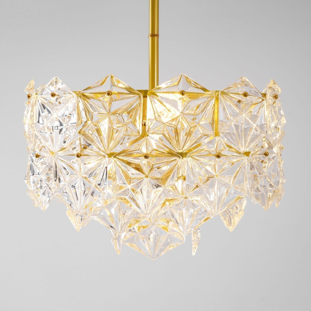 Tirixo Lustre en Verre Flocon de Neige Doré-Cielum