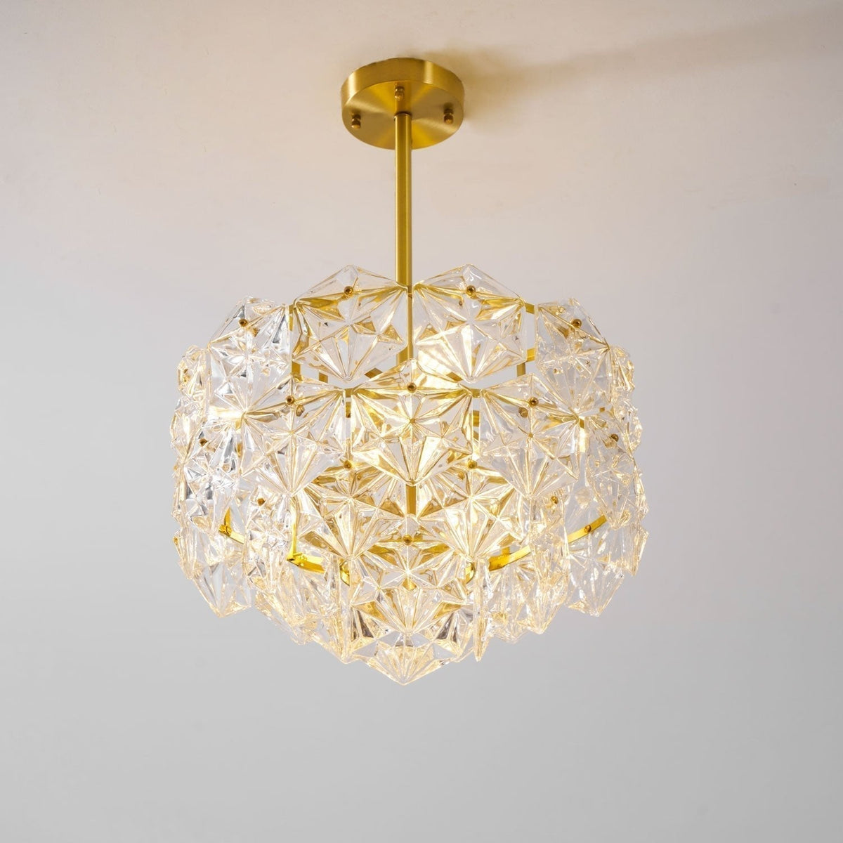 Tirixo Lustre en Verre Flocon de Neige Doré-Cielum