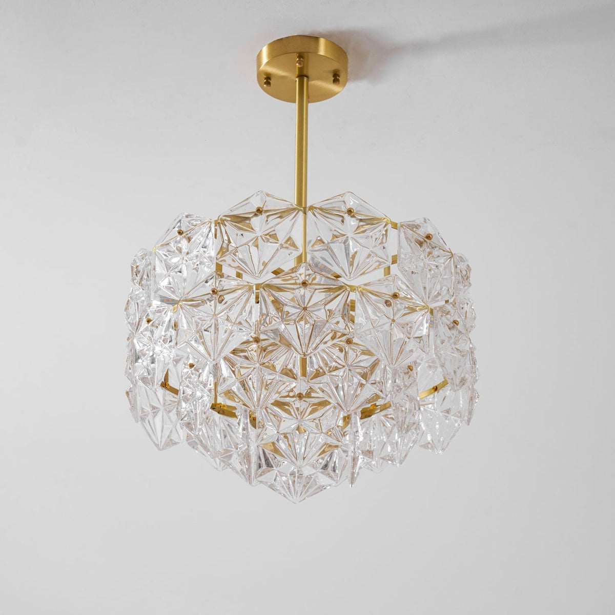 Tirixo Lustre en Verre Flocon de Neige Doré-Cielum