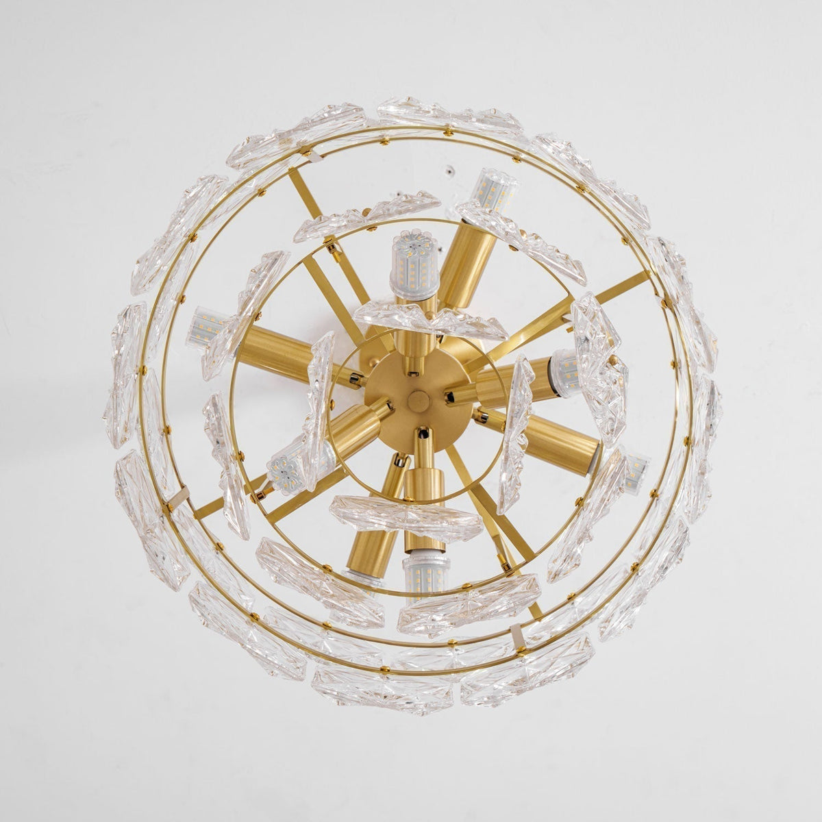 Tirixo Lustre en Verre Flocon de Neige Doré-Cielum