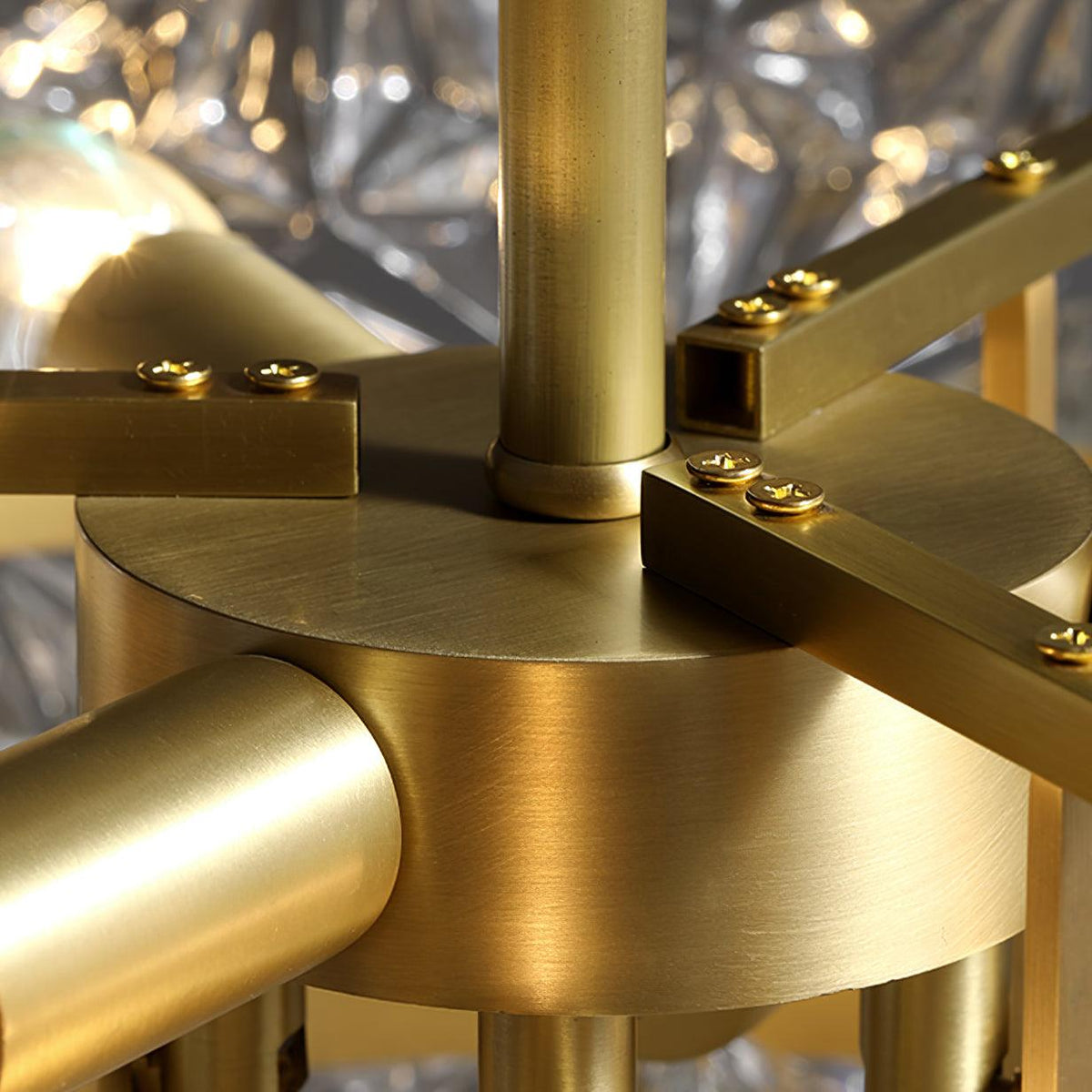 Tirixo Lustre en Verre Flocon de Neige Doré-Cielum