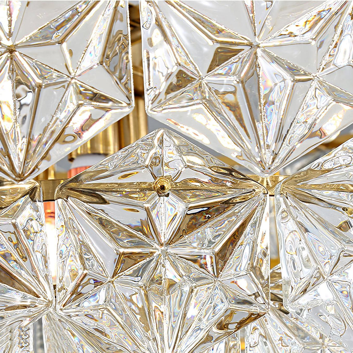 Tirixo Lustre en Verre Flocon de Neige Doré-Cielum