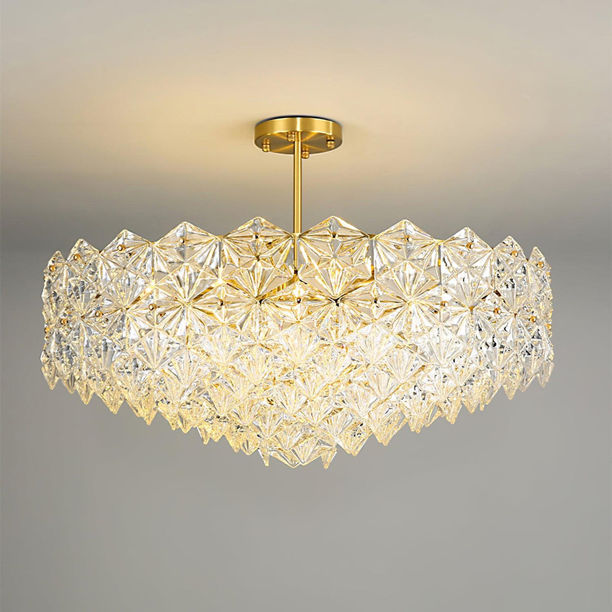 Tirixo Lustre en Verre Flocon de Neige Doré-Cielum