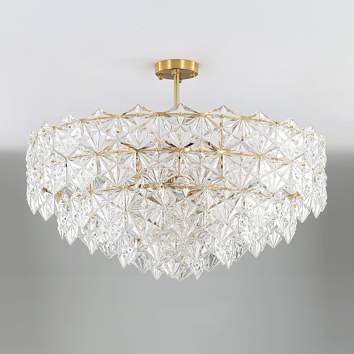 Tirixo Lustre en Verre Flocon de Neige Doré-Cielum