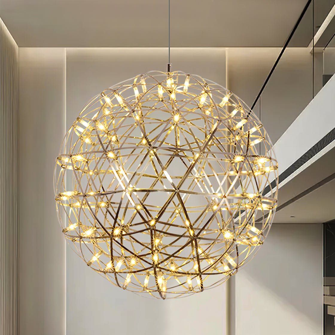 Noveno Suspension Boule Dorée de Luxe Postmoderne-Cielum