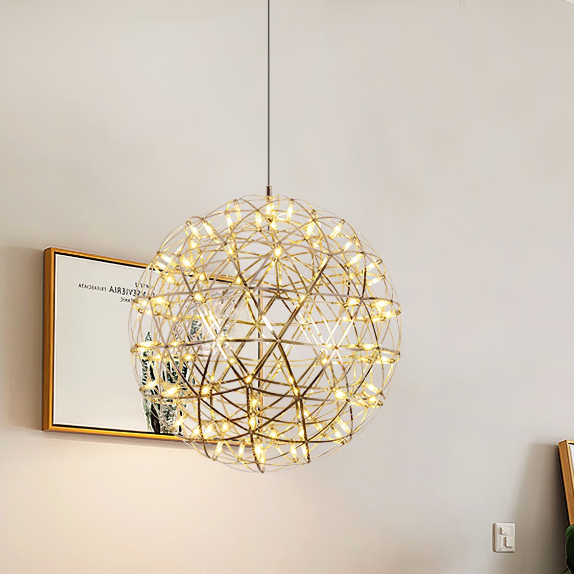 Noveno Suspension Boule Dorée de Luxe Postmoderne-Cielum