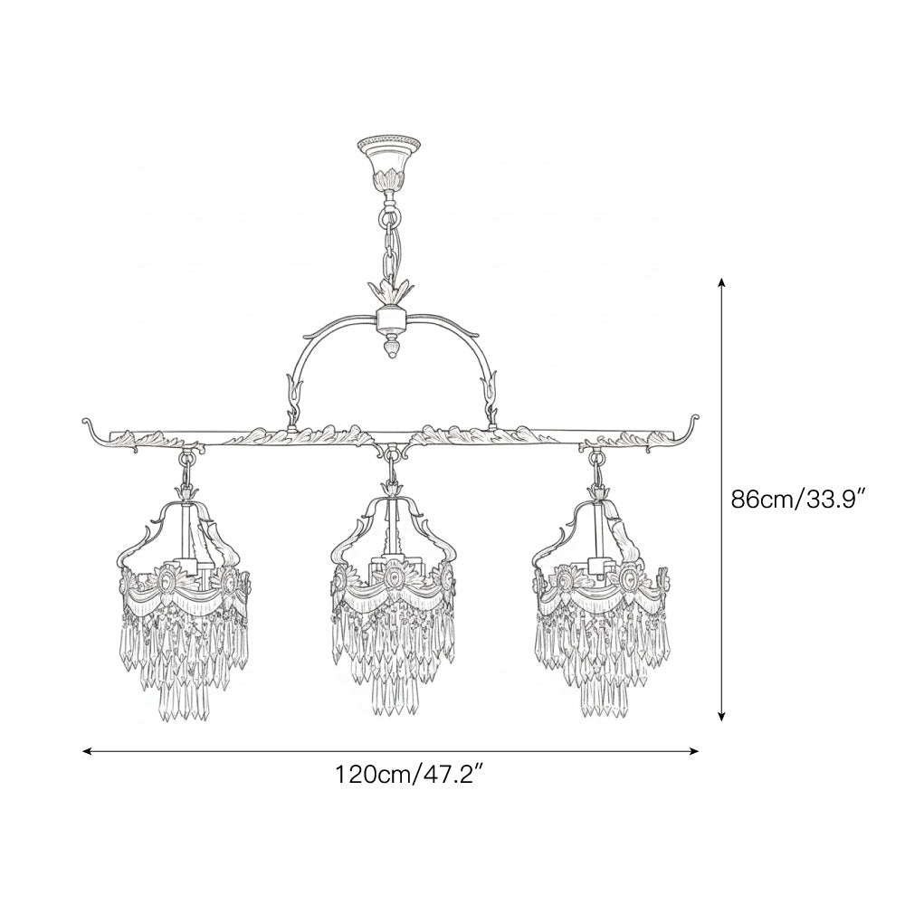 Seraphelion Suspension en Cristal Stainé Linéaire