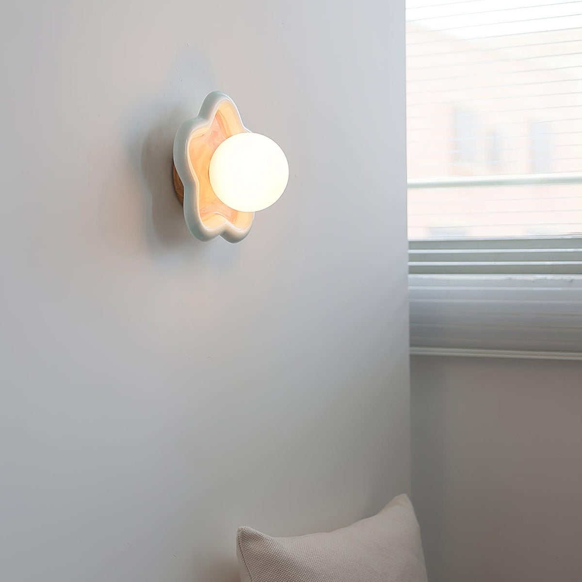 Petani Pink Yellow Flower Wall Light-Neutral Decor