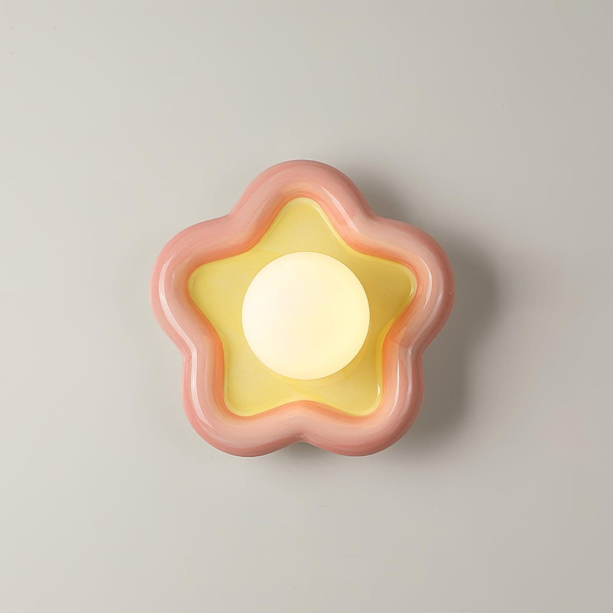 Petani Pink Yellow Flower Wall Light-Neutral Decor