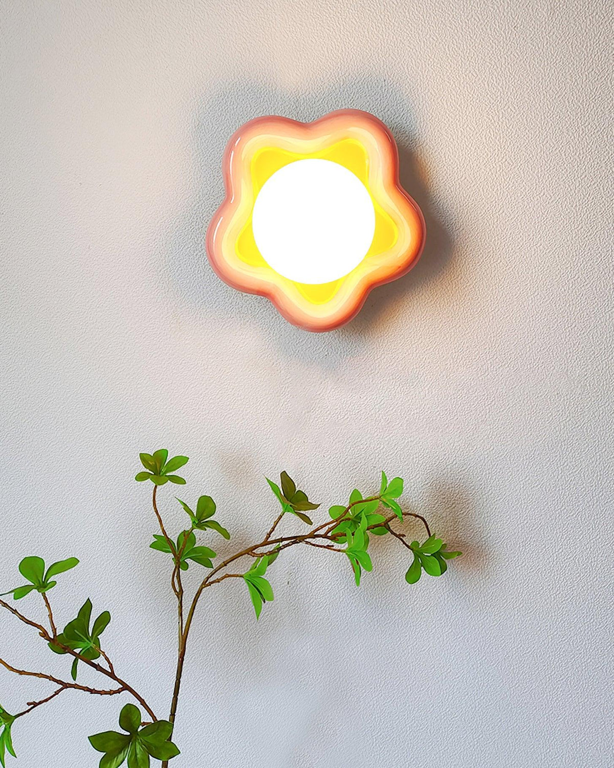 Petani Pink Yellow Flower Wall Light-Neutral Decor