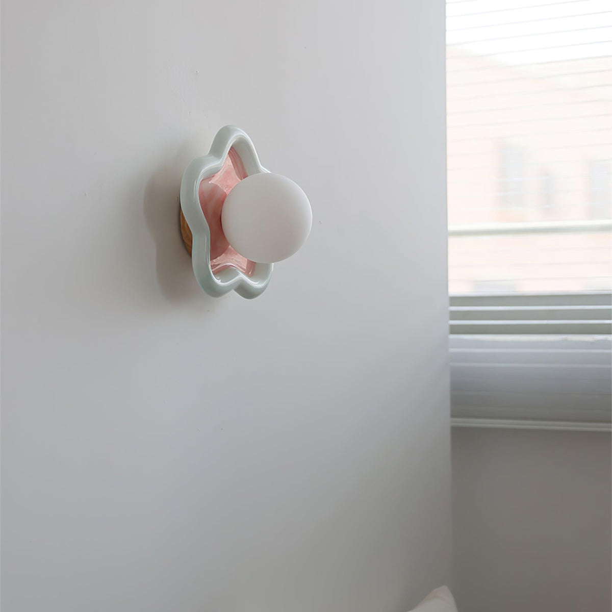 Petani Pink Yellow Flower Wall Light-Neutral Decor