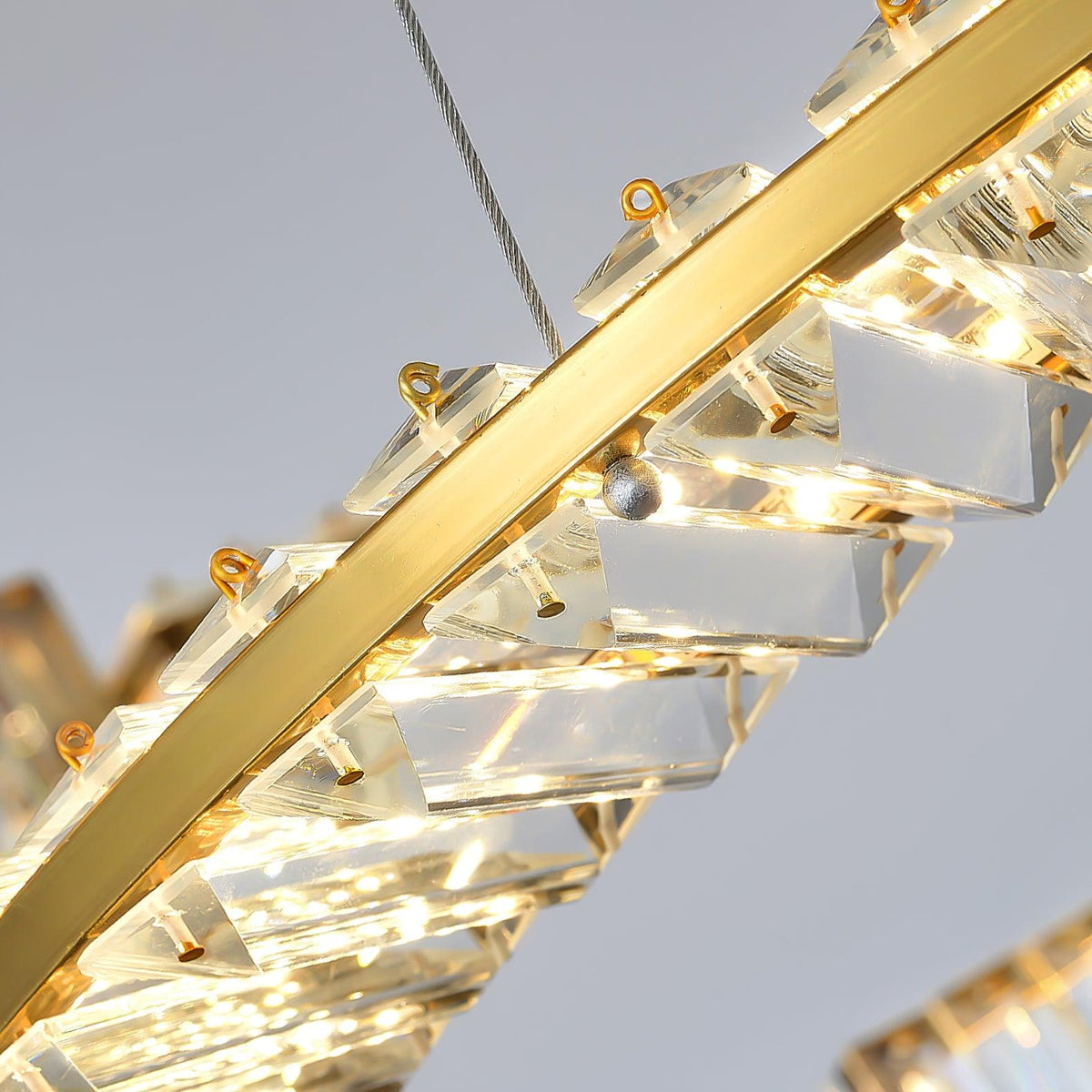 Kevely Lustre Stella Anneau Cristal LED-Cielum