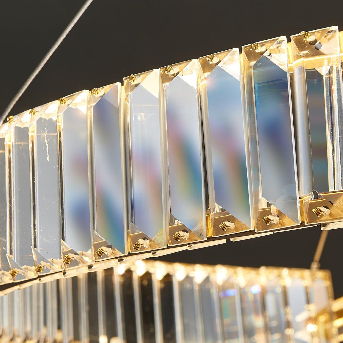 Kevely Lustre Stella Anneau Cristal LED-Cielum