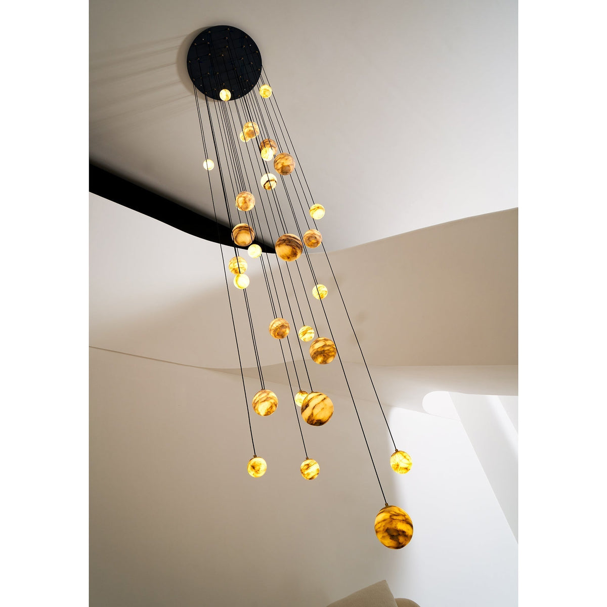 Sultana Chandelier Alabaster Cluster Orb Cascade-Neutral Decor