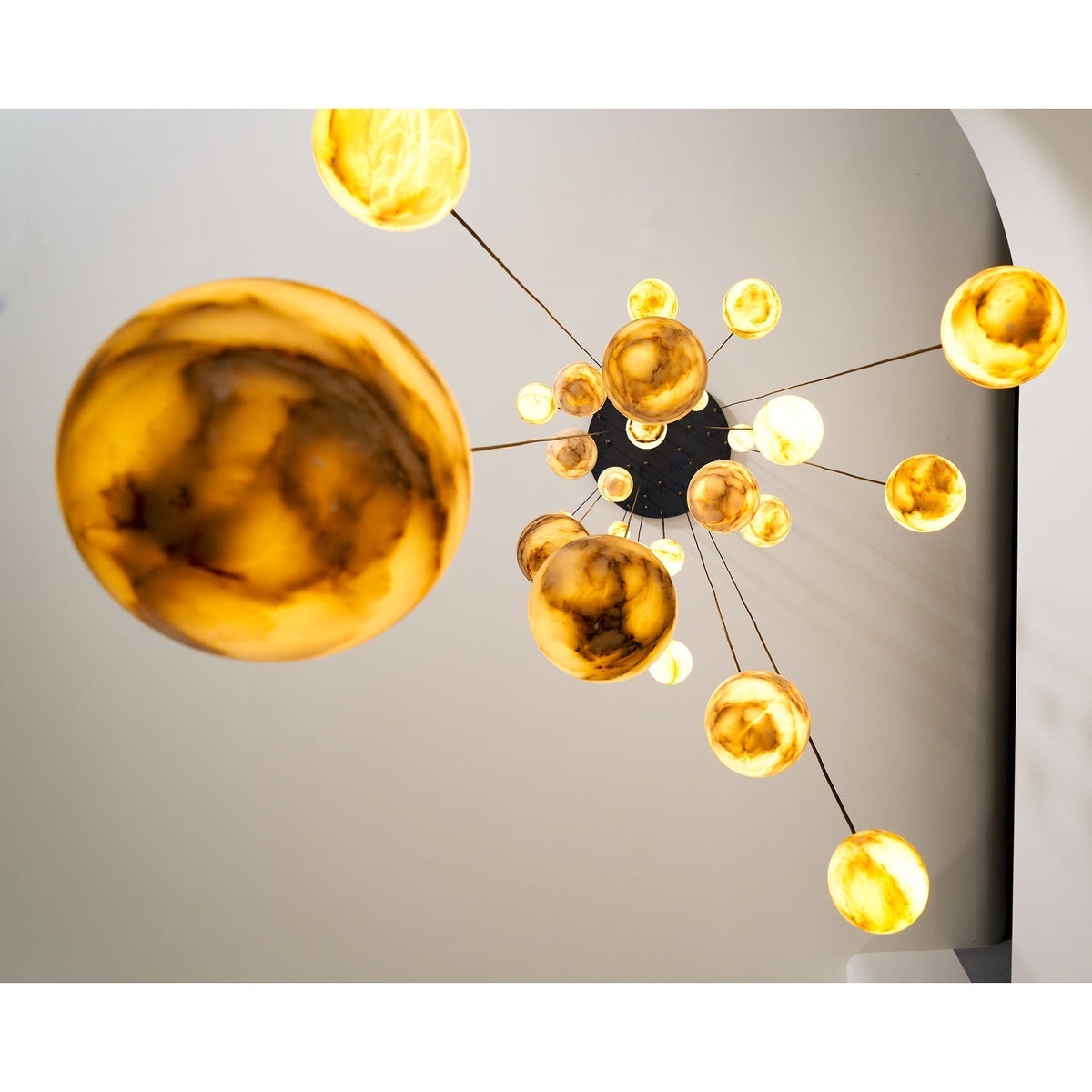 Sultana Chandelier Alabaster Cluster Orb Cascade-Neutral Decor