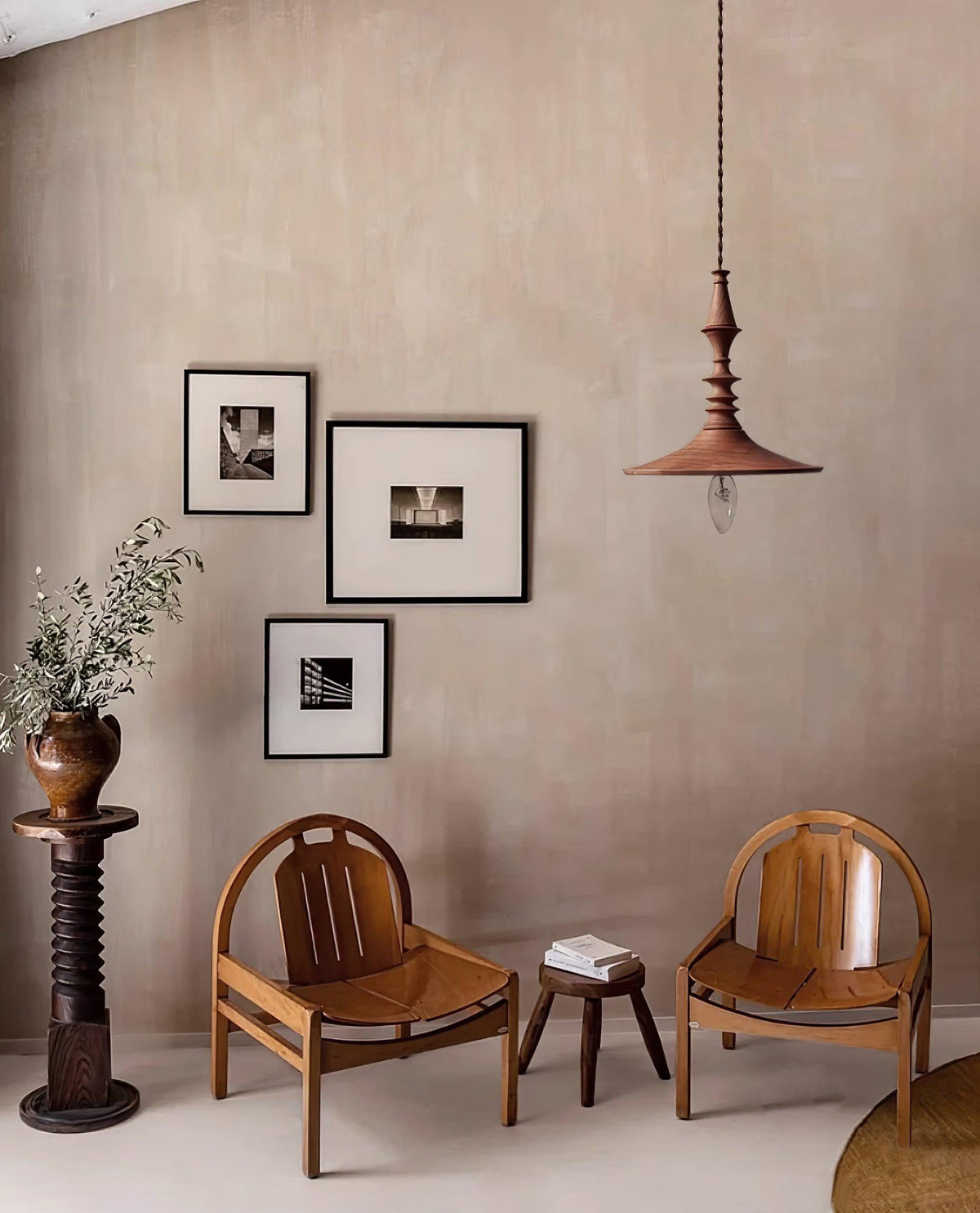 Iraeiel Ancien Minimaliste Bois Suspension